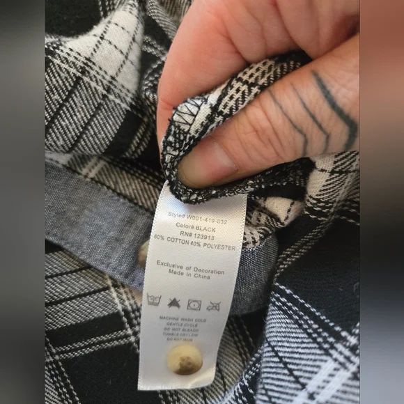 Jachs | Black and White Plaid Shirt Jacket, Size S - Picture 6 of 7